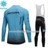 Tenue Maillot M/L + Collant à Bretelles 2018 Astana Pro Team Hiver Thermal Fleece N001